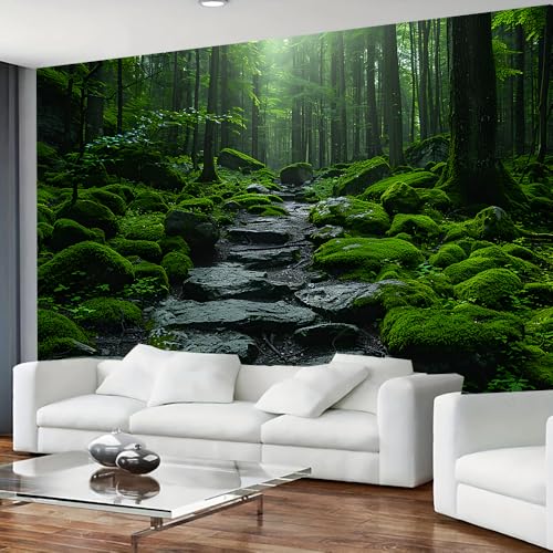 FENDROM Green Misty Forest Tapestry Nature Jungle Home Decor Landscape Wall Hanging for Living Room Bedroom Decoration Wall Art - color: Green Forest, size: 90"L x 71"W