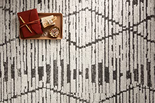 Loloi Kamala Collection KAM-02 Charcoal/Dove 2'-7" x 10'-0" Runner Rug - color: Charcoal / Dove, size: 2'7" x 10' (Rectangular)