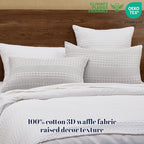 PHF 100% Cotton Waffle Pillow Shams Standard Size, 2 Pack 20" x 26" Soft Skin-Friendly Pillowcases, No Filling, Aesthetic Woven and Breathable Waffle Weave Pillow Case Covers for Bed, Light Grey - color: Light Grey, size: 26" x 20" (Pack of 2)