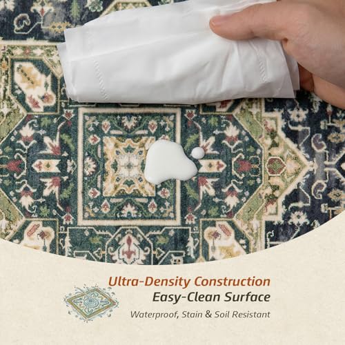 MINIDEAR 2x3 Area Rugs for Entryway Kitchen, Washable Rug Small Accent Rugs for Bedroom Non Slip Vintage Rug Thin Carpet Mat for Home, Black - color: 02black, size: 2' x 3' (Rectangular)