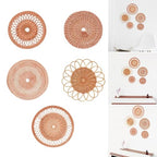 LEIQI Handwoven Rattan Round Flat Wall Basket Nordic Styles Artisanal Weave Hanging Wall Decors for Living Room - size: B