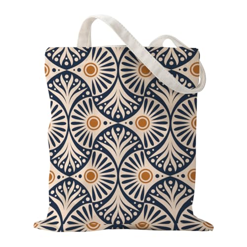 Boho Style Canvas Bag for Women Boho Fashion Tote Bag for Bohemian Lover - color: Navyfloral Bag