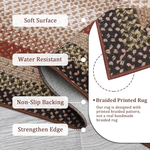 RUGSREAL Entry Rug 2x3 Small Rug Machine Washable Bedroom Area Rug Non Slip Bathroom Mat Stain Resistant Farmhouse Carpet Modern Rustic Throw Carpet for Living Room Dining Room, Crimson/Earthy - color: Crimson/Earthy, size: 2' x 3' (Rectangular)
