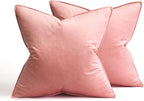 MIULEE Dark Pink Velvet Throw Pillow Covers 18x18 Soft Decorative Solid Square Cushion Cases Pack of 2 Modern Luxury Home Decor for Couch, Sofa, Bedroom