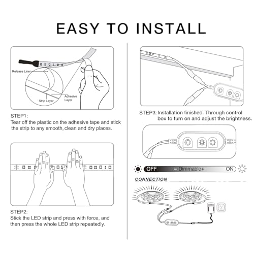 DAYBETTER White LED Strip Light, 20 ft Dimmable Bright Rope Lighting, 6500K 24V Strips, 360 LEDs 2835 Tape Lights for Bedroom, Kitchen, Mirror, Home Decoration(1 Roll) - color: Daylight White, size: 20FT
