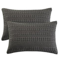 PHF 100% Cotton Waffle Pillow Shams Standard Size, 2 Pack 20" x 26" Soft Skin-Friendly Pillowcases, No Filling, Aesthetic Woven and Breathable Waffle Weave Pillow Case Covers for Bed, Charcoal Grey - color: Charcoal Grey, size: 26" x 20" (Pack of 2)