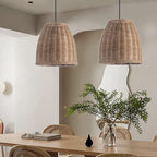 Farmhouse Pendant Lighting 11.81” Rattan Woven Rustic Ceiling Wicker Pendant Lighting Fixture for Kitchen Island Dining Room Bedroom Foyer - color: Woven Pendant Light