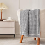 WESHIONGOO Throw Blanket for Couch Soft Knit Throw Blanket with Chenille Yarn Non-Shedding, Chenille Blanket for Living Room Bed Sofa (Grey, 50"*60") - color: Grey