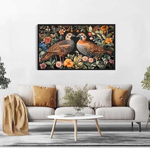 Quails William Morris Wall Art Poster Prints, Vintage Flowers Tapestry, Floral Decor for Living Room, Bedroom, Office, Bathroom AA12 (Quails, 24 x 48 inches (1 Panel), Unframed) - color: Quails, size: 24 x 48 inches (1 Panel)