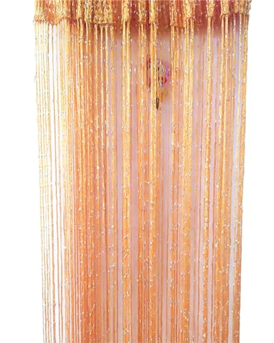 ave split Decorative Door String Curtain Wall Panel Fringe Window Room Blind Divider Tassel Screen Home 100cm*200cm (Orange18) - color: Orange18