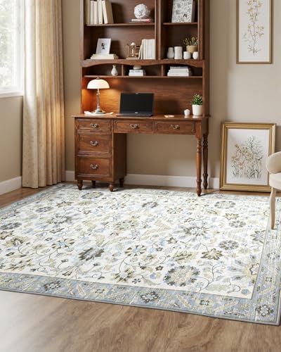 MINIDEAR 2x3 Area Rugs for Entryway, Kitchen, Washable Rug Small Rugs for Bedroom Non Slip Vintage Rugs with Floral Print Carpet Mat for Home, Daisy - color: Daisy, size: 2' x 3' (Rectangular)