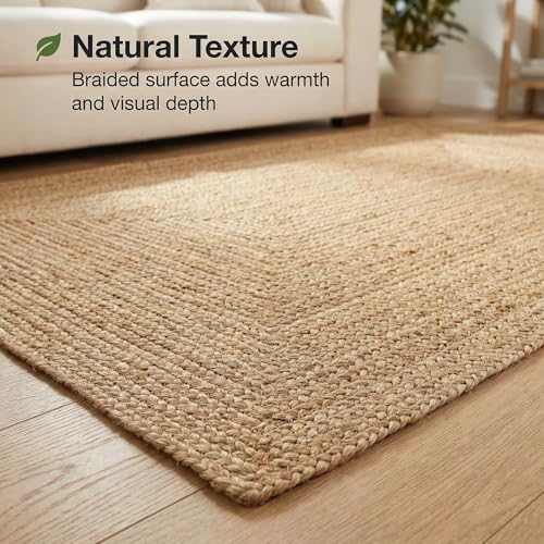 Super Area Rugs Natural Jute Runner Rug - 2' x 6' Rectangular Jute Rug - Hand-Woven Farmhouse Jute Rug for Entryway, Hallway, and Bedroom - Reversible & Durable Natural Fiber Flooring - color: Natural, size: 2' x 6' (Rectangular)