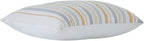 Indigo Ink - Decorative Pillow, Woven Stripe Decorative Pillow, Throw Pillows for Couch or Bed, Boho Home Decor, 14" x 20" (White Denim Collection, Grey/Yellow)