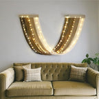 Macrame Fairy Lights Battery Operated with Remote | Large Macrame with 20ft 100 LED String Lights,Brown Gradient Warm White Light for Living Room,Bedroom,Christmas,Holiday Deco - color: Brown-Warm White