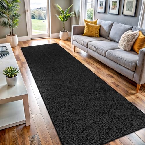 Easy Jute Runner Rug 2x7 Indoor Outdoor Natural Rugs Solid Fiber Rug Woven Area Rug Boho Easy Clean Inside Carpet for Living Room Bedroom Dining Room Hallway or Outdoor Patio Porch (2 X 7 Dark Grey) - color: Dark Grey, size: 2' x 7' (Rectangular)