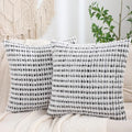 LUOYEHK Boho Throw Pillow Covers 20x20 Inch Set of 2 Chenille Tufted Pillowcase Farmhouse Neutral Cushion Covers for Couch Sofa Bed Living Room, Black Gray - color: Black Gray, size: 20" x 20" (Pack of 2)