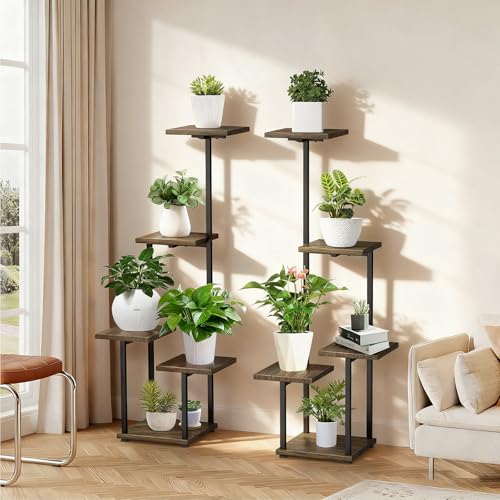 2 Packs Plant Stand Indoor Wood Flower Stand for Multiple Plants 40.6 Inch Indoor Plant Shelf 5 Tiered Corner Plant Stand Shelves Plant Rack Display Flower Holder for Living Room Patio Balcony Décor