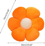 lannery Flower Plush Throw Pillows, Flower Floor Pillow Seating Cushion Toy for Reading, Room, Watching TV (19.7", Orange)