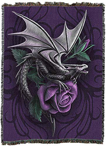 Pure Country Weavers Dragon Beauty Woven Blanket by Anne Stokes - Fantasy Gift Cotton Tapestry Throw - Made in The USA - 72" x 54" - color: Beauty, size: 72" x 54"