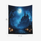 EMMTEEY Halloween Tapestry Night Forest Pumpkins Horror Castle Ceiling Tapestry 50X60 Vertical Wall Art for Bedroom Living Room Fall Backdrop