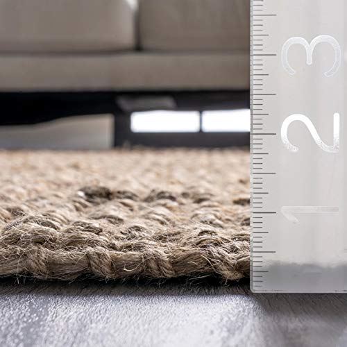 Nuloom Daniela Natural, 2' x 3', Handmade, Jute, Tassel, Soft and Textured, High Traffic, Stain Resistant, Easy Clean, Durable Area Rug for Bedroom, Living Room, Dining Space, Foyer, Entryway - color: Natural, size: 2' x 3' (Rectangular)