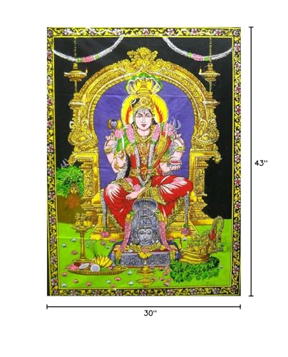 Mariamman Batik religious Wall Hanging Painting : Size 43"x30" Inches - color: Mariamman