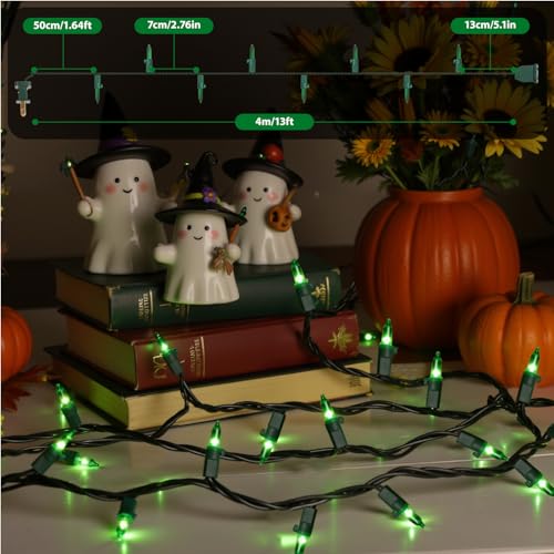 13FT 50-Count Green Christmas Lights, Incandescent Mini String Lights with Green Wire, Connectable St Patrick's Day Decorations Lights Waterproof for Indoor Outdoor Tree Garland Xmas Holiday - color: Green