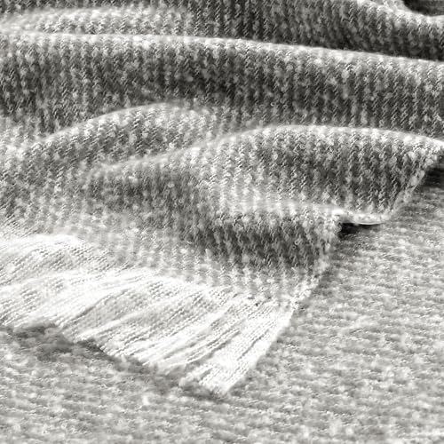 BOURINA Throw Blanket Soft Lightweight Cozy Throw for Bed Couch Decorative Blanket, Light Grey 50" x 60" - color: Qqs-light Grey, size: 50"x60"