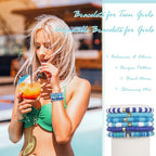 choice of all String Bracelets for Women Boho Wave Surfer Beach Wear Cute Bracelets Set Summer Friendship Jewelry Accessories Beach Stuff - color: C2:6pcs blue bracelets