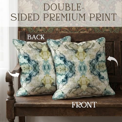 YOU FOUND ME Boho Throw Pillow Covers 18x18 Inch, Vintage Bohemian Carpet Print Pillowcase, Soft Decorative Cushion Cover for Couch Sofa Bedroom Living Room Decor (Light Blue) - color: Light Blue