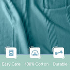 Vellux 100% Cotton Blanket, King, 108x90, Pacific Blue | Soft, Breathable Knit, Lightweight, All Season, Machine Washable, Oeko-Tex Certified, Hotel Quality - color: Blue, size: King