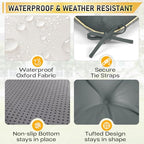 4 Pack 19x19 Inch Shredded Foam Chair Cushions with Straps - All-Season Seat Pads for Indoor/Outdoor Dining, Office, Patio, Kitchen Chairs (Gray, 19 INCH × 19 INCH) - color: Gray