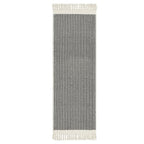 Lahome Belle Boho Hallway Runner Rug, 2x6 Laundry Room Lightweight Entry Woven Cotton Throw Mat with Tassels, Farmhouse Non Shedding Washable Black Low Pile Runner for Kitchen Bathroom - color: Black, size: 2' x 6' (Runner)