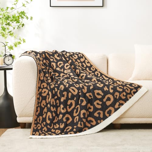 Snuggle Sac Ultra Soft Blanket Black Leopard Twin Size - Reversible Oversized Cheetah Bedding Blanket, Plush Throw Blankets for Bed, Sofa, Couch, Black Leopard, 60x80 inches - color: Leopard Black, size: Twin(60"x80")