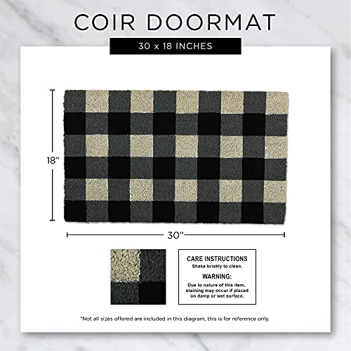 DII Hello Coir Fiber Doormat Non-Slip Durable Outdoor/Indoor, Pet Friendly, 18x30, Aqua - color: Aqua