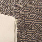 Foamma Pouf Ottoman Grey+Brown, 15"x15"x15" - Square Ottoman Foot Rest for Living Room and Bedroom, Pouf Footstool, Foot Rest for Couch, Boho Furniture for Home