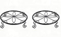1/2/4 Pack 10/12 Inch Heavy Duty Iron Plant Stands - Rustproof Metal Flower Pot Holder for Indoor Outdoor Use, Round Wrought Iron Planter Stand for Corner Gardening, Patio, Balcony Decor- Black (10IN2PCS)