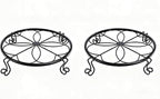 1/2/4 Pack 10/12 Inch Heavy Duty Iron Plant Stands - Rustproof Metal Flower Pot Holder for Indoor Outdoor Use, Round Wrought Iron Planter Stand for Corner Gardening, Patio, Balcony Decor- Black (10IN2PCS)