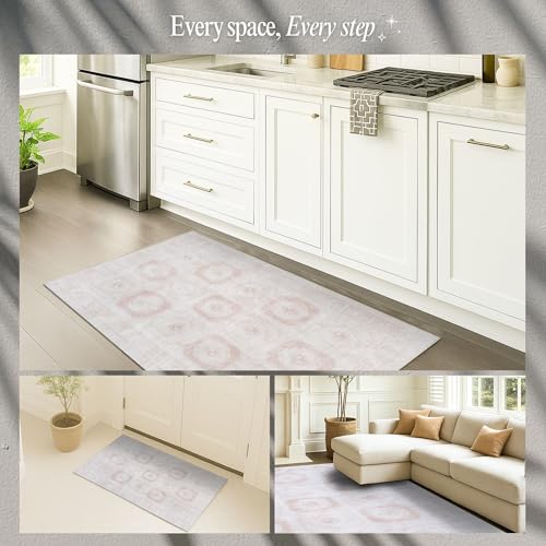 Fame Rugs Modern Oushak Rug 2x3, Vintage Doormat Turkish Colorful Oriental Antique Inspired Washable Small Area Rug, Luxury Living Room Bedroom (381LB, 2' x 3') - color: 405cb, size: 2'6" x 5' (Rectangular)