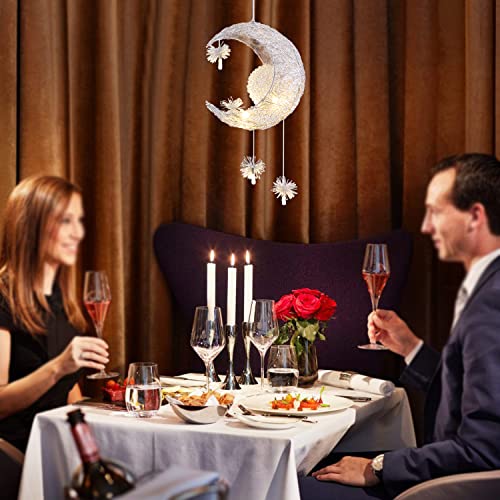 TISLYCO Kids Ceiling Light, Moon Chandelier, Girls Chandelier for Bedroom, Nursery Light Fixture - color: 23.62"x14.5"-Creative Moon Star Pendent Light