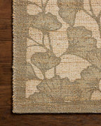 Loloi Chris Loves Julia Rue Collection RUE-02 Olive/Sage 2'-3" x 3'-9" Accent Rug Jute Neutral Floral Living Room Bedroom Rug - color: Olive / Sage, size: 2'3" x 3'9" (Rectangular)