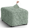 PAULATO BY GA.I.CO. Ottoman Cover Pouf Slipcover 1-Piece Stretch Cotton Stool Slipcovers for Kids Protective and Soft Ottoman Slip Cover Eco-Friendly Furniture Protector - Fuco Cotton - Sage Green