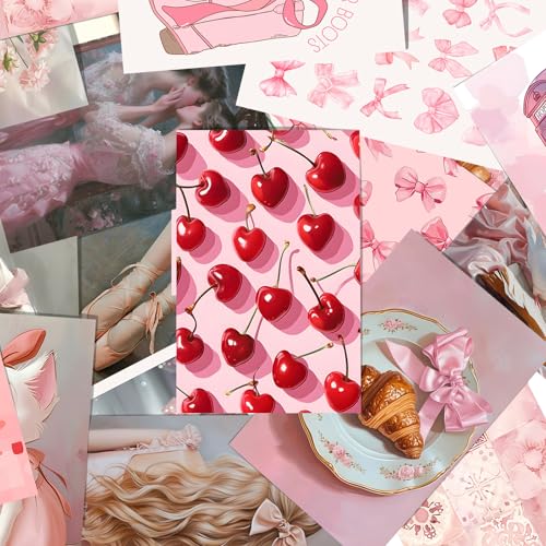 KBKBART 50Pcs Pink Coquette Room Decor Aesthetic Pictures, Pink Posters Coquette Room Decor, 4"x6" Wall Collage Kit for Teen Girls Dorm Bedroom, Cute Pictures Trendy Wall Art Prints - color: Pink Coquette, size: 4x6 inch x 50pcs