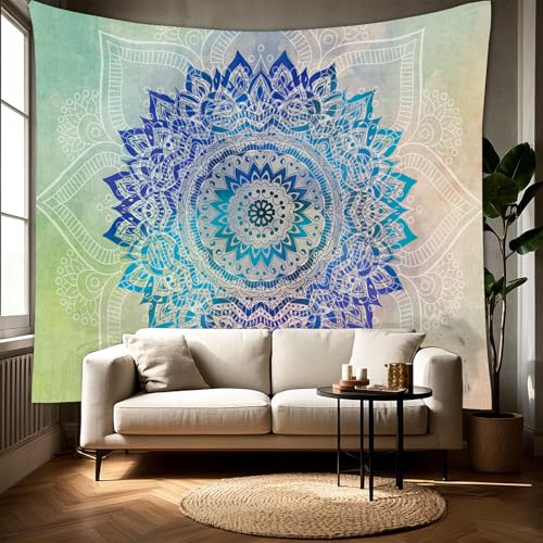 Bohemian Tapestry Large Mandala Wall Hanging Geometric Decorative Wall Art Colorful Wall Decor for Living Room - color: Kaleidoscope2, size: 79"L x 59"W