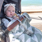 Living Textiles Sage Triangle Chenille Soft Baby Blanket Reversible Premium Cozy Fabric for Best Comfort - Infant, Toddler, Newborn, Swaddle, Nursery, Boy,Girl,Unisex, Throw,Crib,Stroller,Gift 40x30in - color: Sage