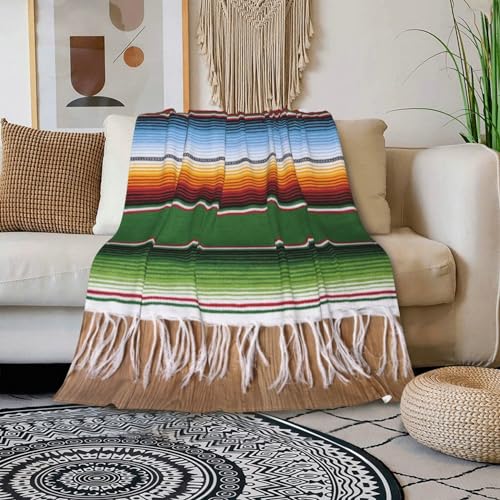 HGOD DESIGNS Mexican Style Throw Blanket Mexican Traditional National Blanket Super Soft Flannel Throw Blanket Lightweight Plush Fuzzy Bed Blanket for Bedding Sofa and Travel 40"X50" - color: Mexican Style, size: 40x50 inch