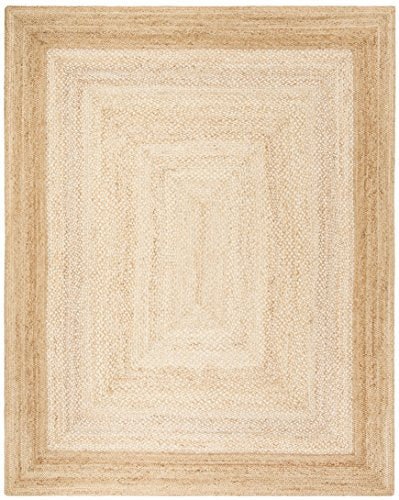SAFAVIEH Natural Fiber Collection Area Rug - 9' x 12', Natural & Ivory, Handmade Farmhouse Boho Coastal Rustic Jute, Ideal for High Traffic Areas in Living Room, Bedroom (NF885B) - size: 9' x 12' (Rectangular)