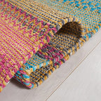 SAFAVIEH Montauk Collection Accent Rug - 3' x 5', Blue & Pink, Handmade Flat Weave Boho Stripe Cotton, Ideal for High Traffic Areas in Entryway, Living Room, Bedroom (MTK851U) - color: Blue/Pink, size: 3' x 5' (Rectangular)