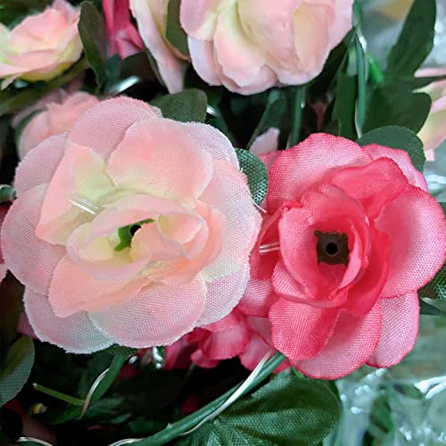Fielegen 30 LED Rose Flower String Lights 8.2ft Artificial Flower Garland with Lights Hanging Fake Rose Flower Vine Lights for Garden Wedding Party Decor Birthday Bedroom Wall Decor