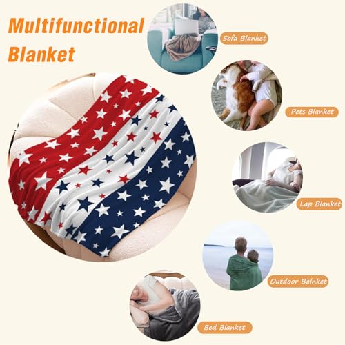 YeeJu Patriotic Throw Blanket for Kids Small 4th of July Memorial Day Fourth of July Blanket for Boys Girls Child Baby Couch Bed Red White Blue Blankets Stars American Veteran Day Blanket 40x50 - color: Flag-03, size: 40"x50"